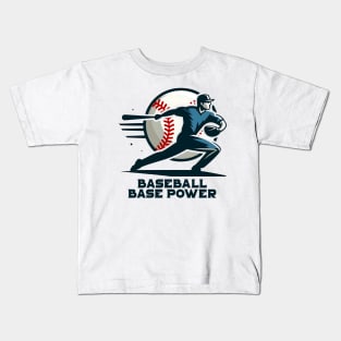 baseball base power Kids T-Shirt